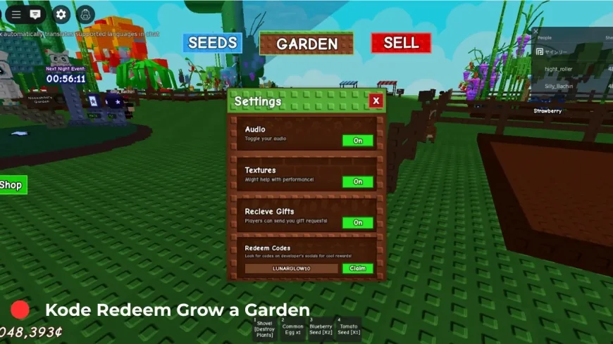 Kode Redeem Grow a Garden Mei 2025, Dapatkan Hadiah Eksklusif dari Update Lunar Glow