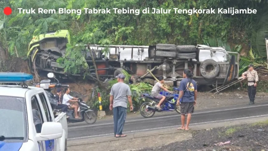 Truk Rem Blong Tabrak Tebing di Jalur Tengkorak Kalijambe, Purworejo