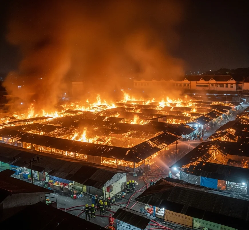 Kebakaran Hebat Landa Pasar Beringharjo Yogyakarta, Ratusan Kios Terbakar