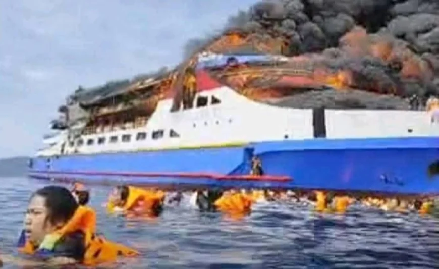 Kapal Motor Barcelona Terbakar di Perairan Pulau Talisee, Evakuasi Korban Masih Berlangsung